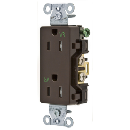 HUBBELL WIRING DEVICE-KELLEMS Commercial Specification Grade Style Line Decorator Duplex Receptacles DR15WRTR